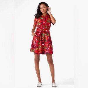 Kate Spade Botanical Garden Tie-Waist Shirt Dress